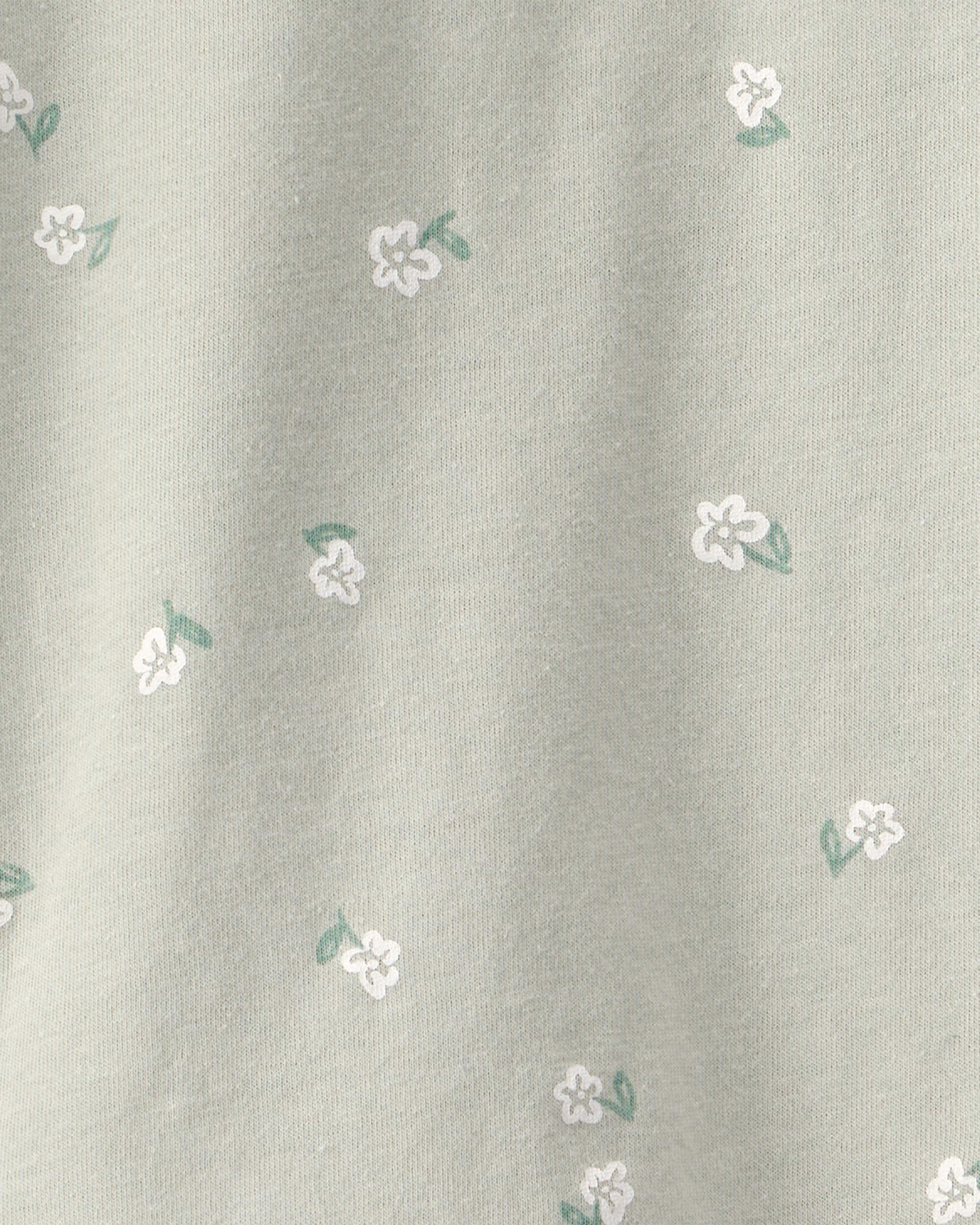 Toddler Girl Floral Relaxed Top - Green - Image 3