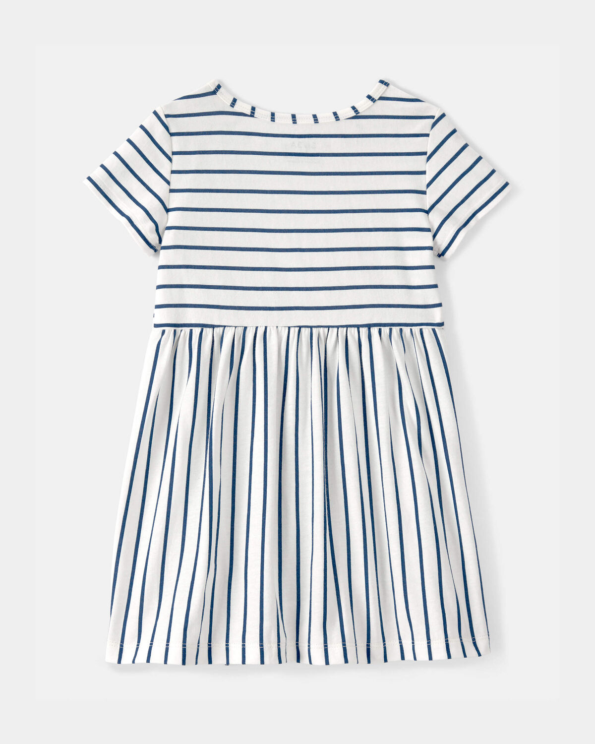 Toddler Girl Striped Short-Sleeve Dress - Blue/Ivory - Image 2