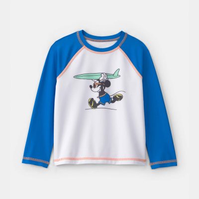 Toddler Boy Disney© Mickey Mouse Long-Sleeve Rashguard - Blue/White