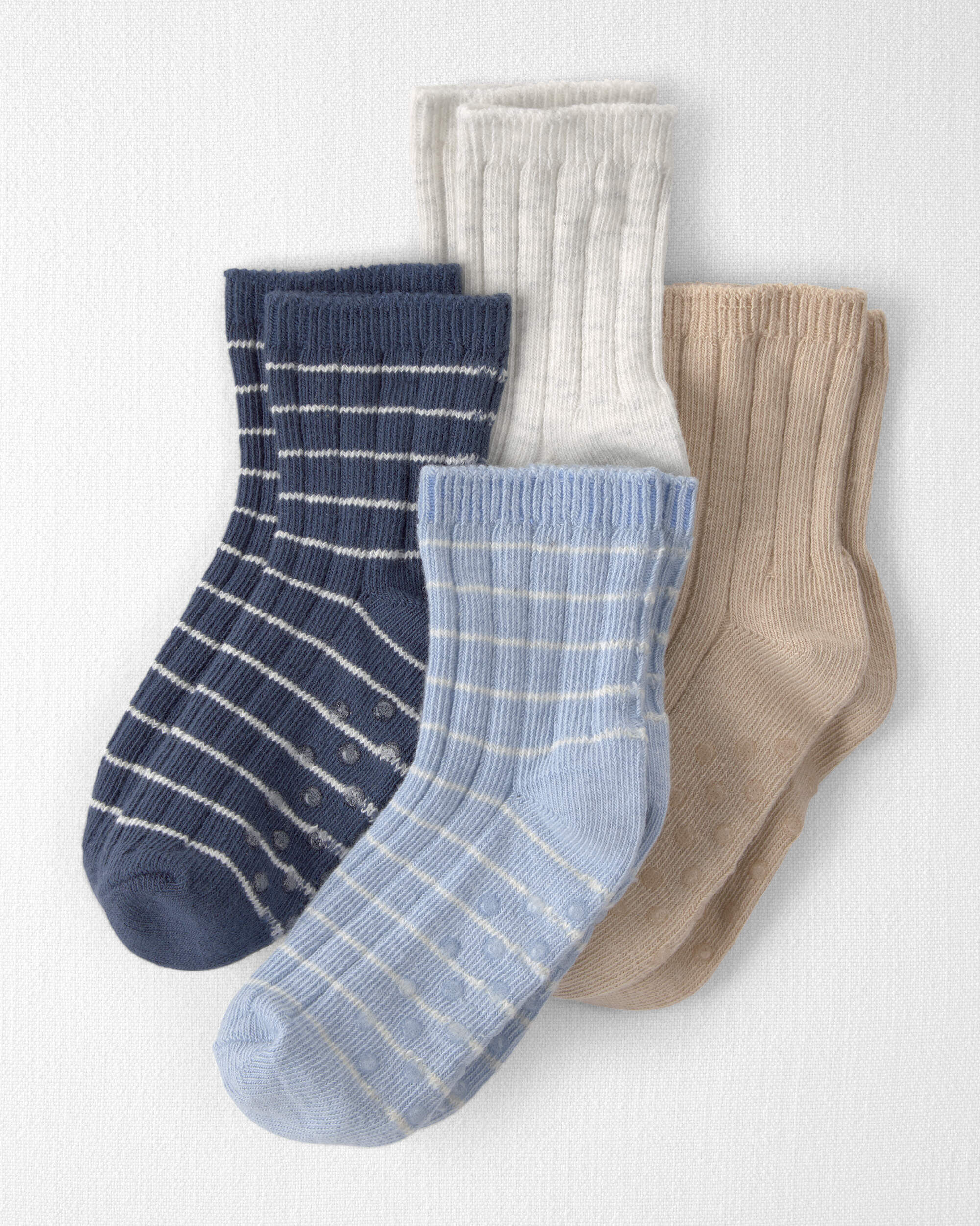 Toddler 4-Pack No-Slip Ankle Socks Made with Organic Cotton - Image 4