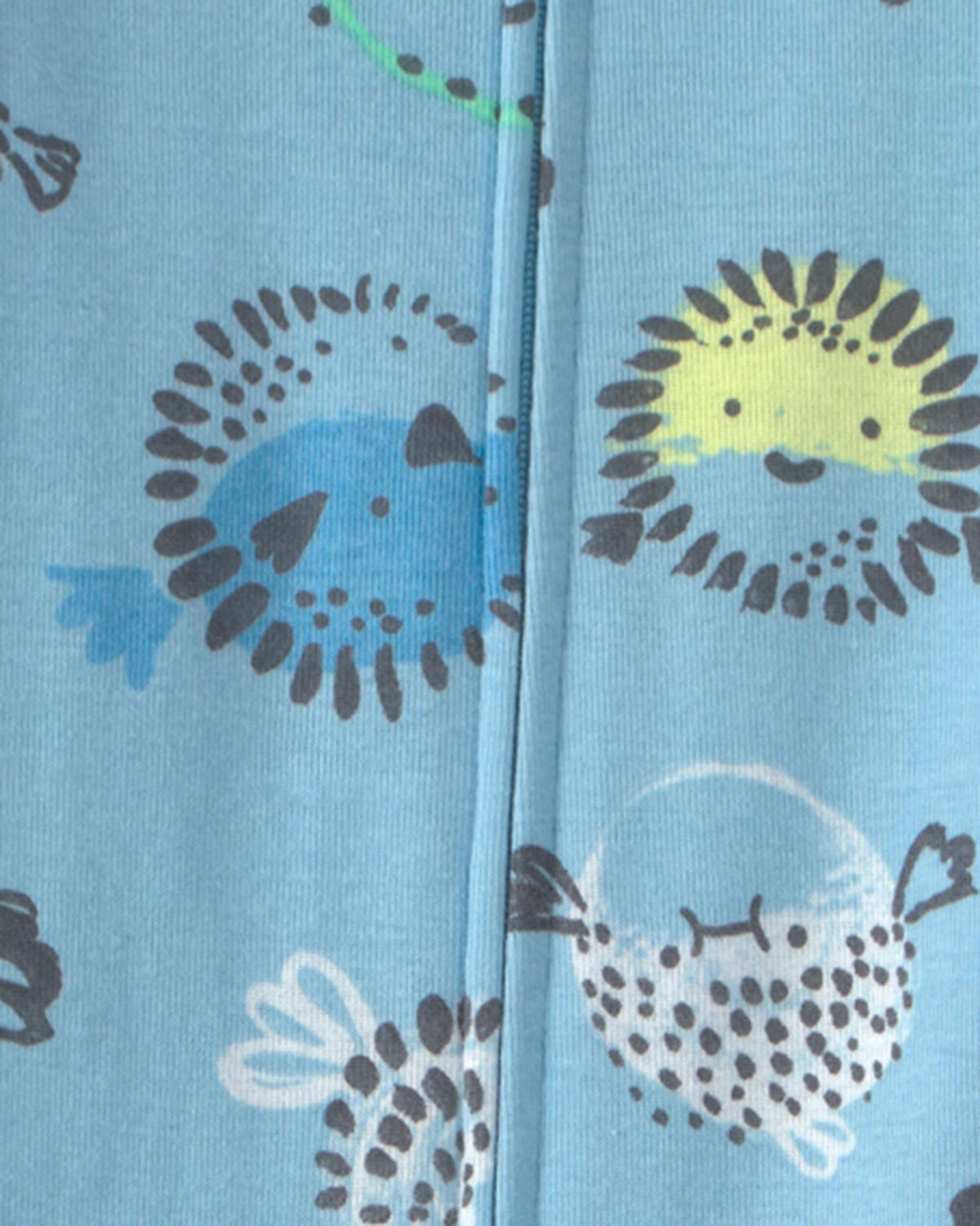Toddler Boy Pufferfish 100% Cotton 1-Piece Pajama - Blue - Image 2
