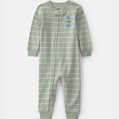 Toddler Boy Beach 100% Cotton 1-Piece Pajama - Green