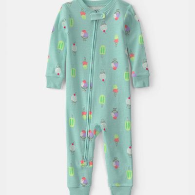 Toddler Girl Popsicle 100% Cotton 1-Piece Pajama - Blue