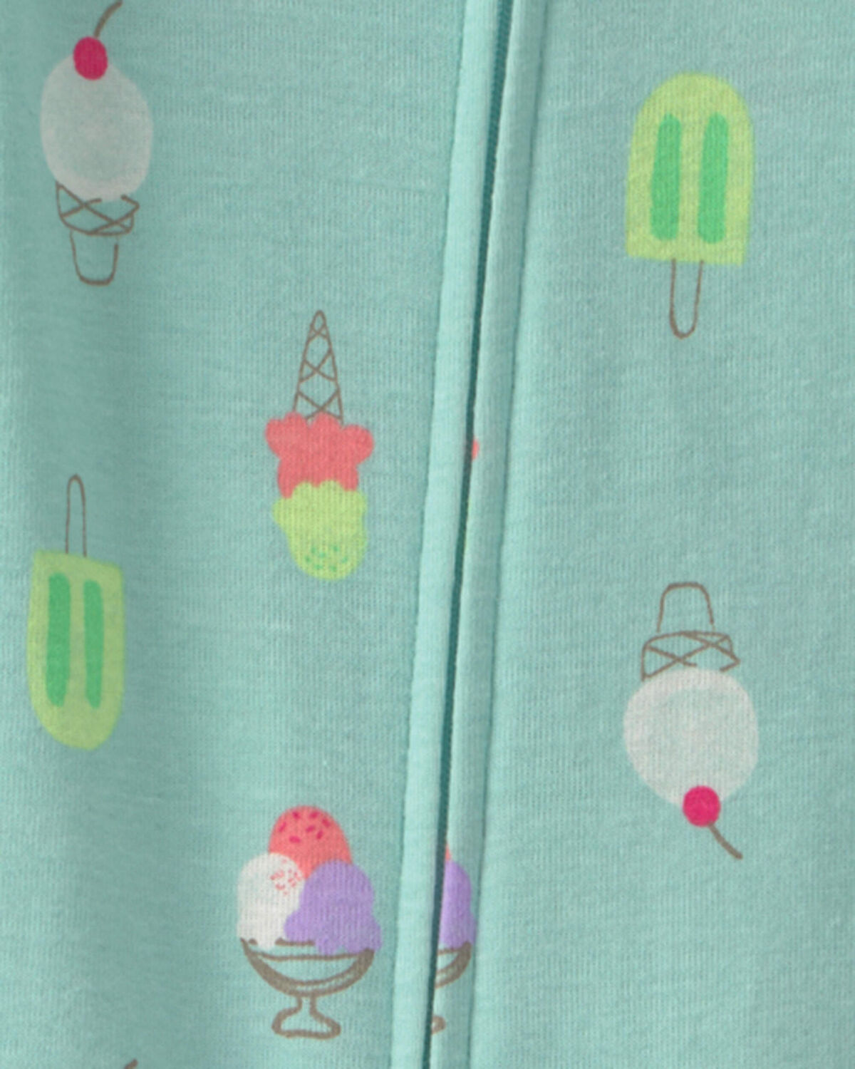 Toddler Girl Popsicle 100% Cotton 1-Piece Pajama - Blue - Image 2