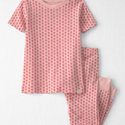 Toddler Girl 2-Piece Organic Cotton Pajamas in Pink Floral