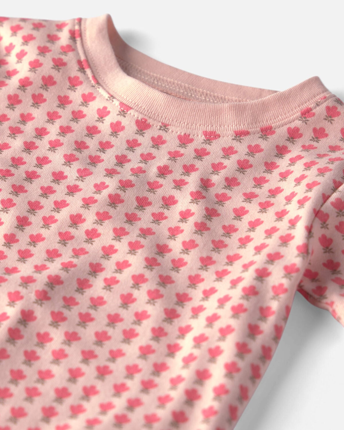 Toddler Girl 2-Piece Organic Cotton Pajamas in Pink Floral - Image 2