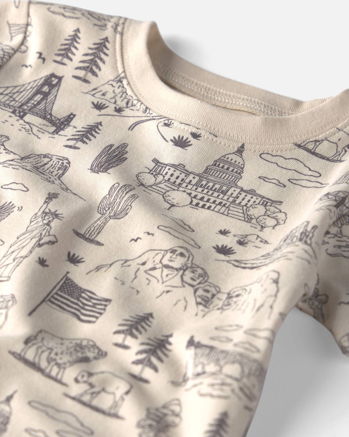 Toddler 2-Piece Organic Cotton Pajamas in Stars Stripes and Sights - Image 2