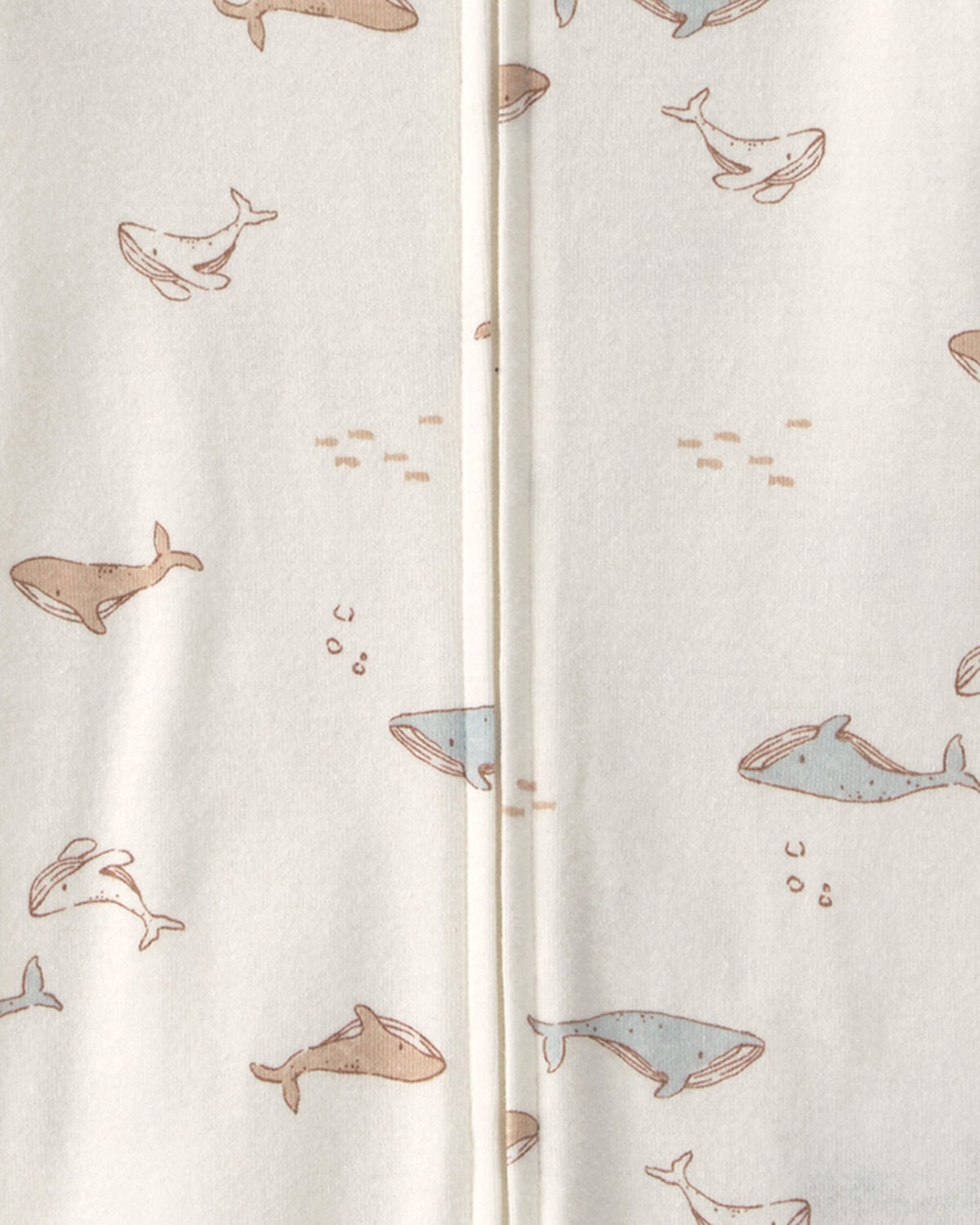 Toddler Whale 100% Cotton 1-Piece Romper Pajama - Ivory - Image 2