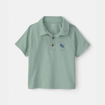 Toddler Boy Bumble Bee Short-Sleeve Polo Shirt - Green