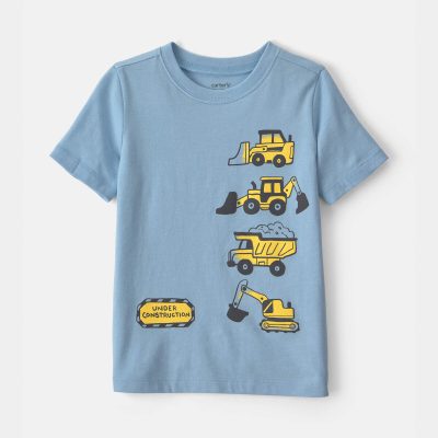 Toddler Boy Construction Graphic Tee - Blue