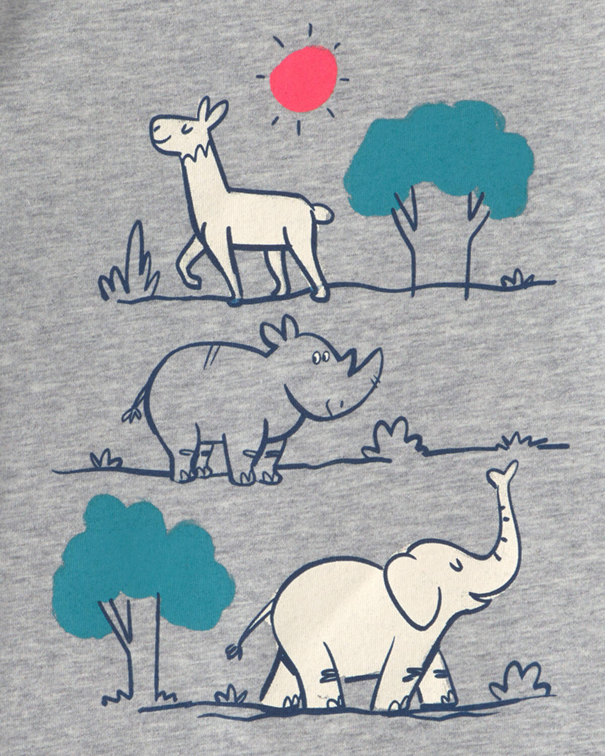 Toddler Boy Zoo Animal Graphic Tee - Grey - Image 2