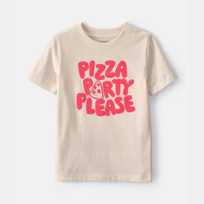 Toddler Pizza Graphic Tee - Cream