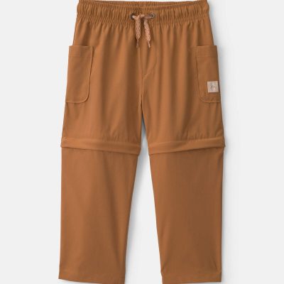 Toddler Boy 2-in-1 Poplin Zip-Off Pants - Brown