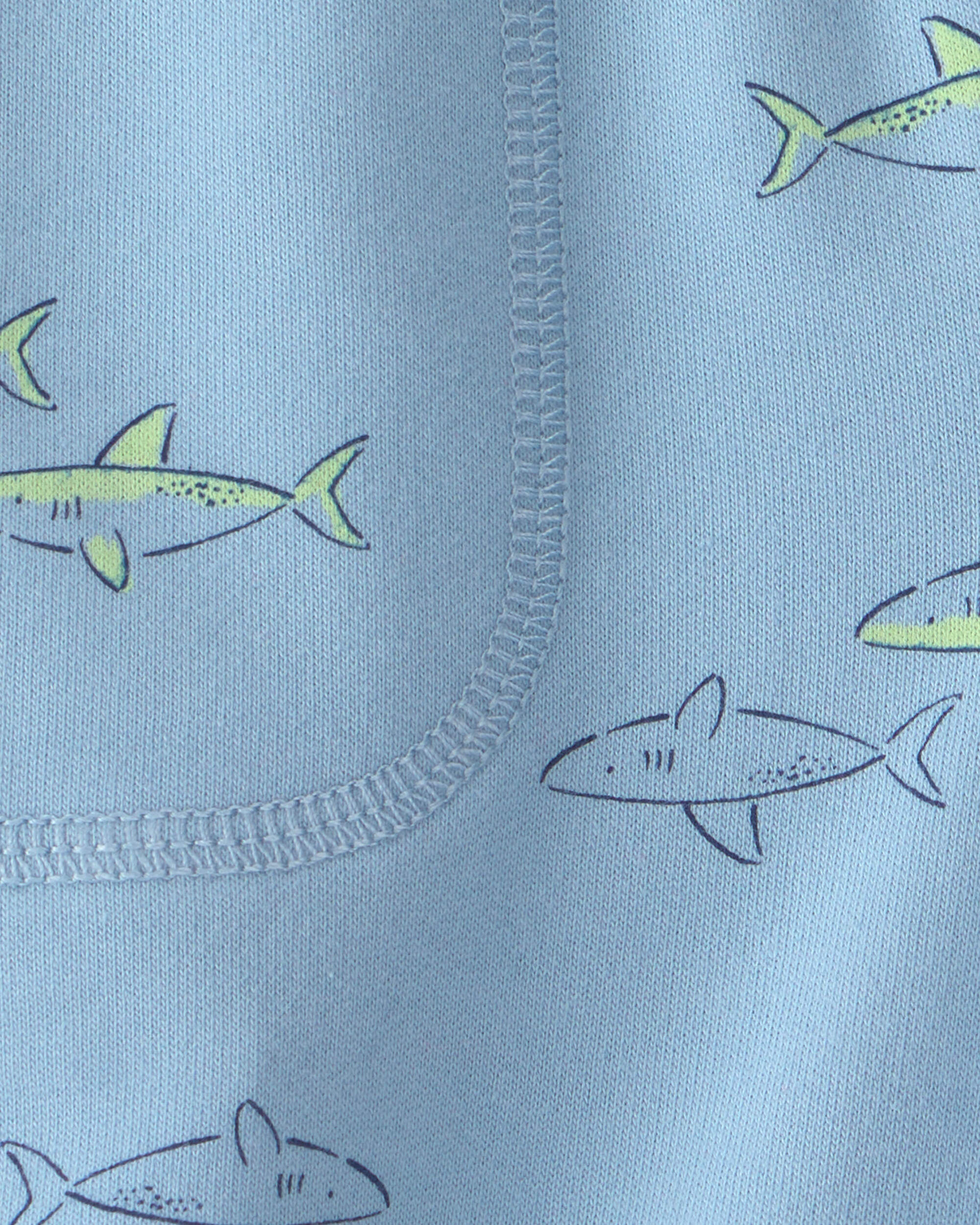 Toddler Boy Shark French Terry Shorts - Blue - Image 4