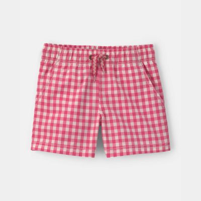 Toddler Boy Gingham Poplin Shorts - Red