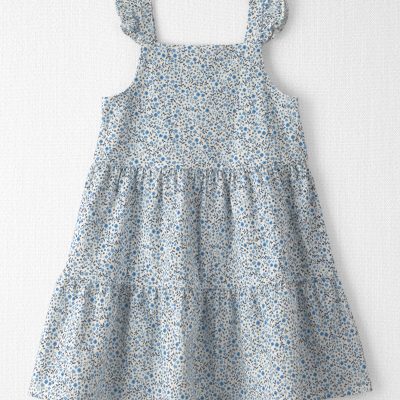 Toddler Girl Organic Cotton Tiered Dress in Meadow Bloom