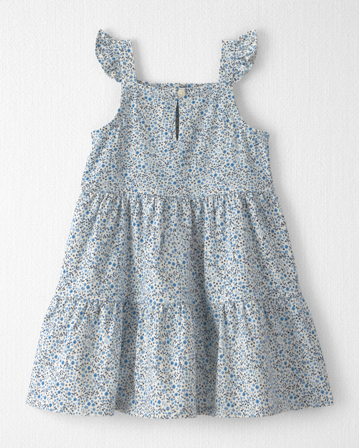 Toddler Girl Organic Cotton Tiered Dress in Meadow Bloom - Image 2