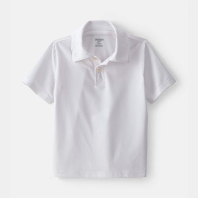 Toddler Boy Uniform Active Polo Shirt - White