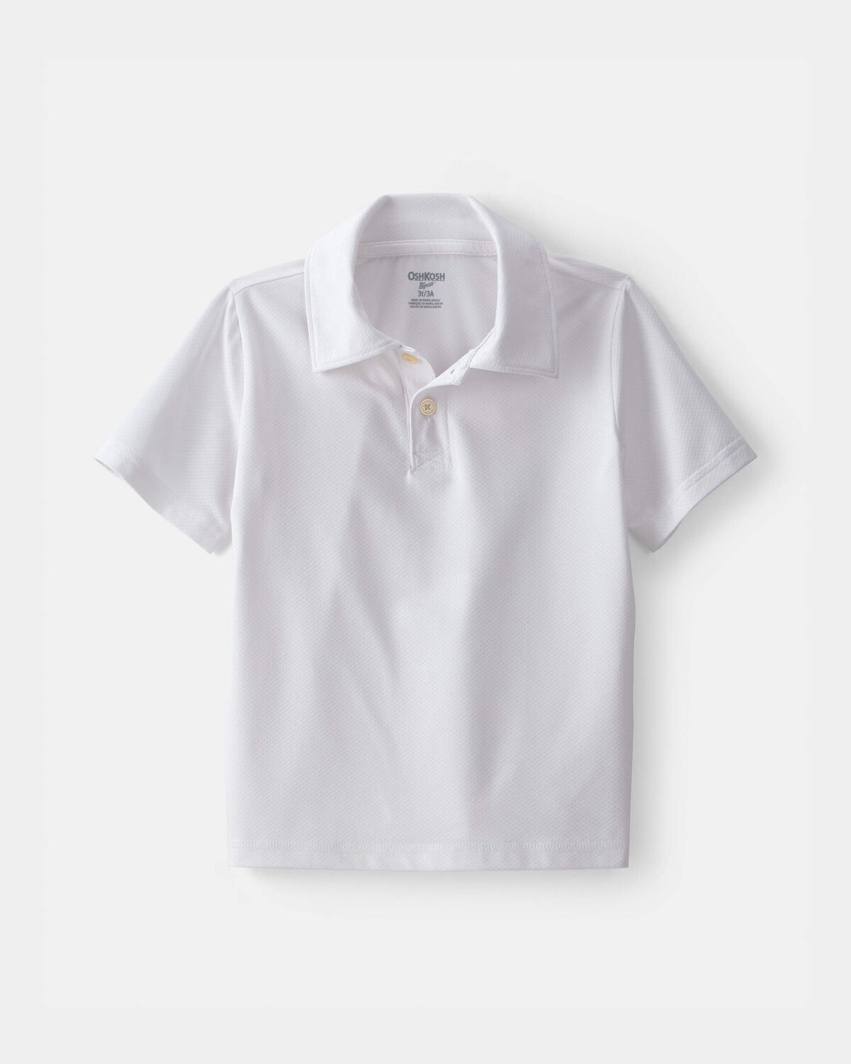 Toddler Boy Uniform Active Polo Shirt - White