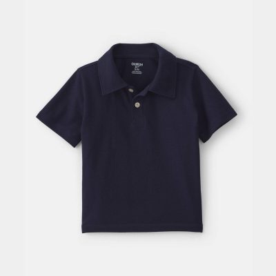 Toddler Boy Uniform Piqué Polo Shirt - Navy