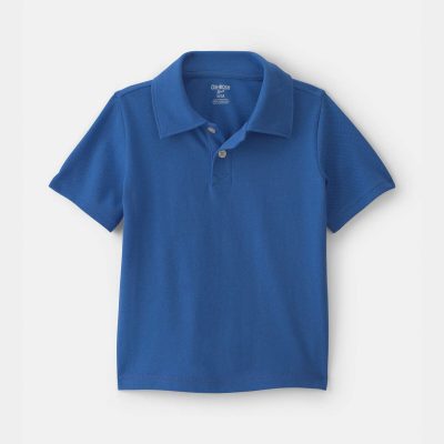 Toddler Boy Uniform Piqué Polo Shirt - Blue