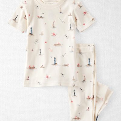 Toddler 2-Piece Organic Cotton Pajamas in Coastal Vacation
