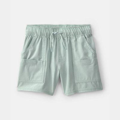 Toddler Boy Poplin Drawstring Utility Shorts - Green