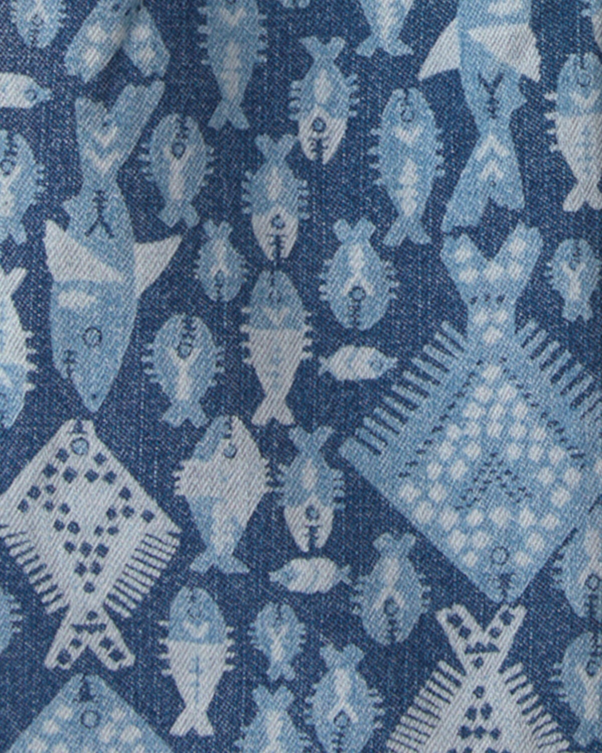 Toddler Boy Fish Denim Chambray Shorts - Image 3