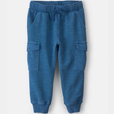 Toddler Boy French Terry  Cargo Knit Joggers - Blue