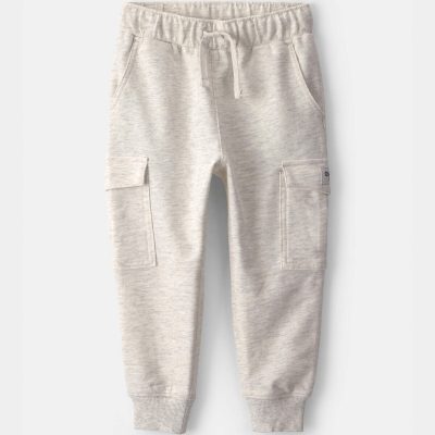Toddler Boy French Terry Cargo Knit Joggers - Grey