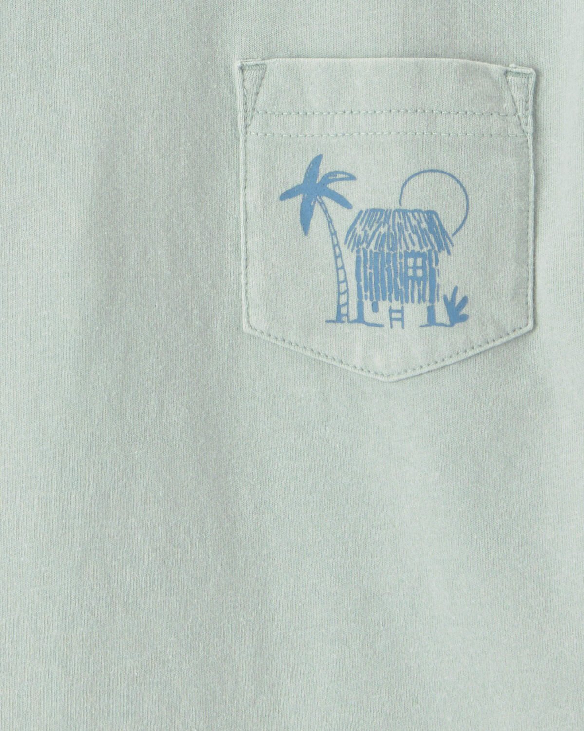 Toddler Boy Tropical Beach Pocket Tee - Mint Blue - Image 2
