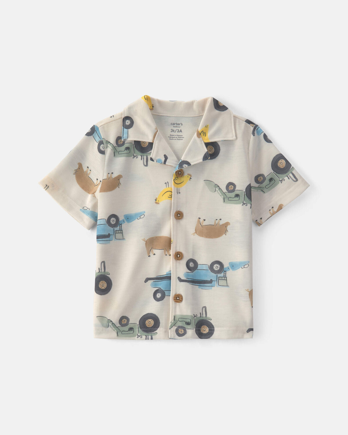 Toddler Boy 2-Piece Farm Short-Sleeve Pajama Set - Image 3