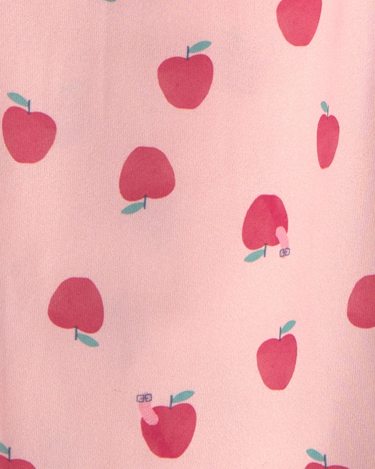 Toddler Girl Apple Short-Sleeve 2-Piece Pajama Set - Pink - Image 2