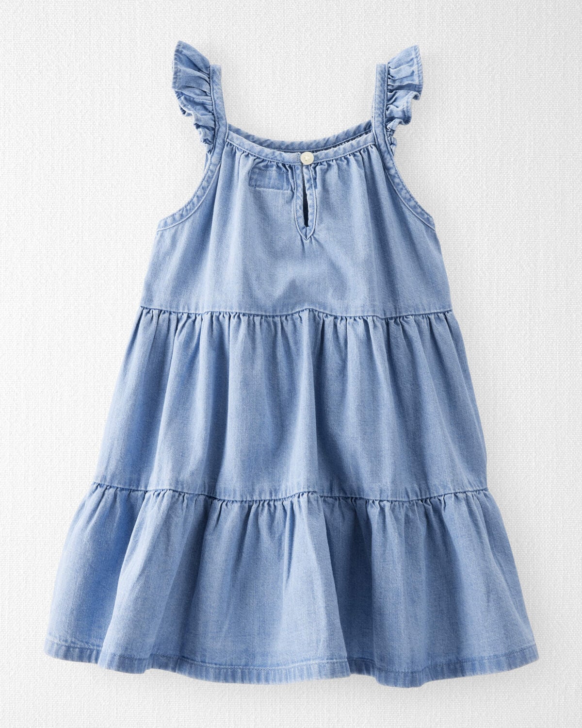 Toddler Girl Organic Cotton Chambray Dress - Image 2