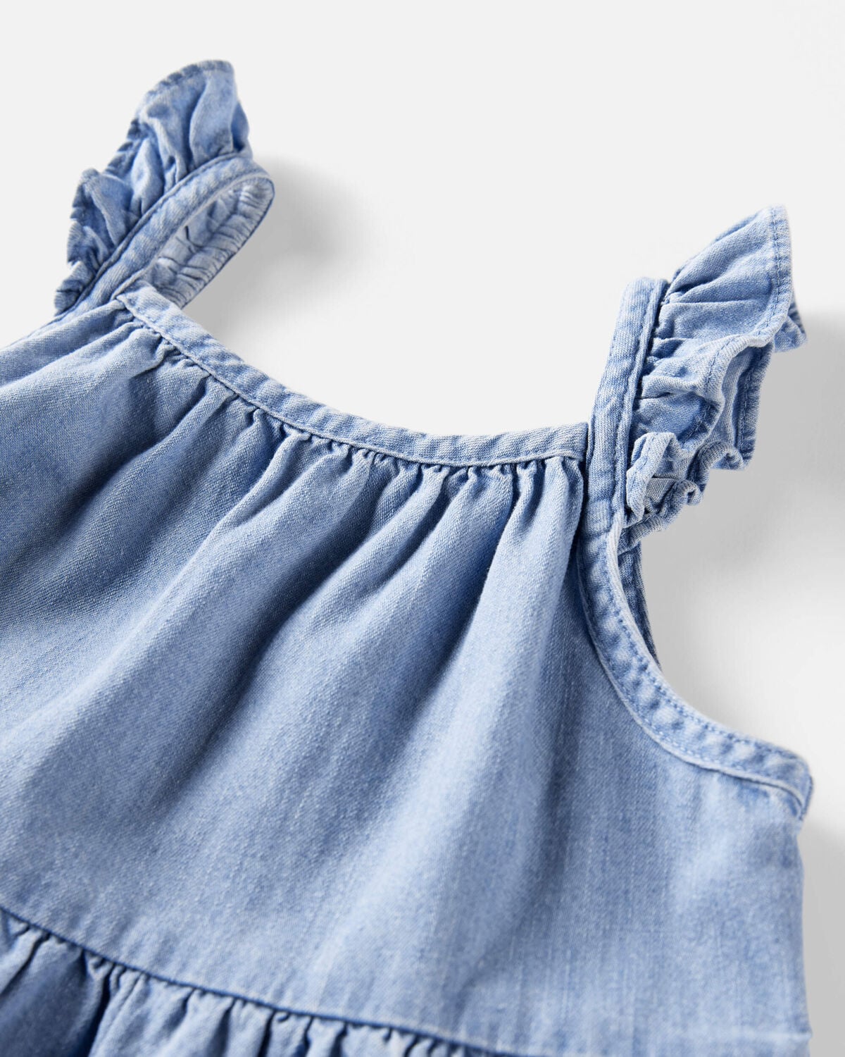 Toddler Girl Organic Cotton Chambray Dress - Image 3
