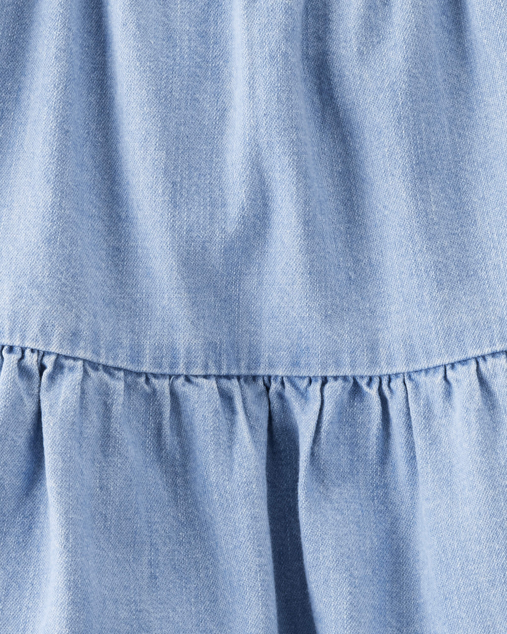 Toddler Girl Organic Cotton Chambray Dress - Image 5