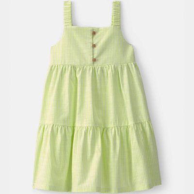 Toddler Girl Tiered Dress - Green