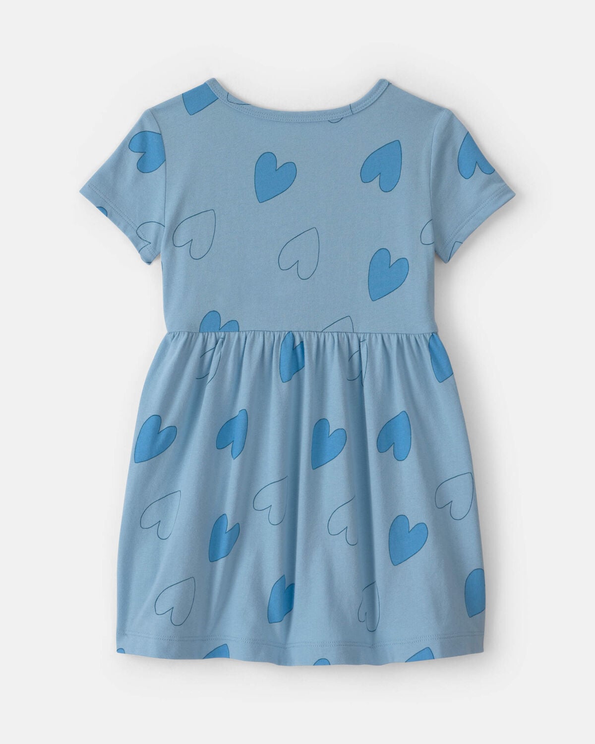 Toddler Girl Heart Short-Sleeve Dress - Blue - Image 2