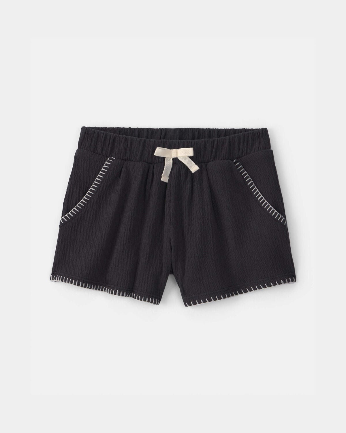 Toddler Girl Crinkle Shorts - Black
