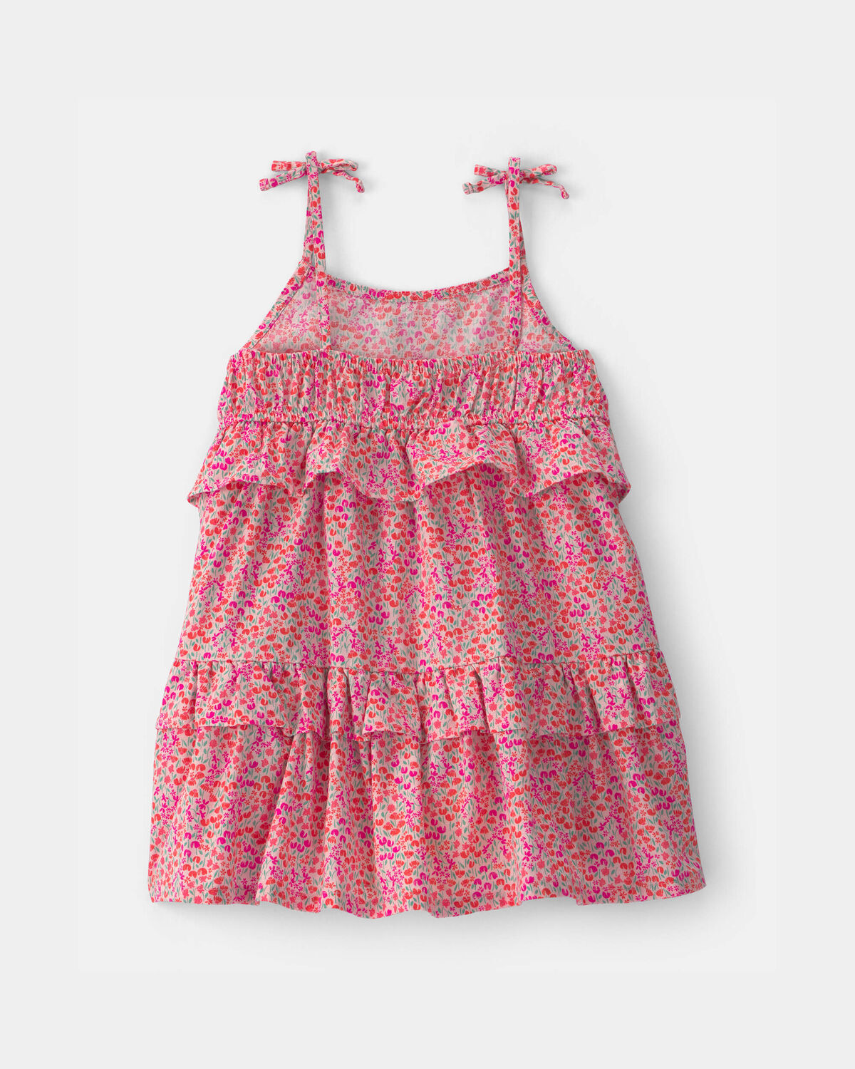 Toddler Girl Floral Ruffle Tiered Dress - Pink - Image 2