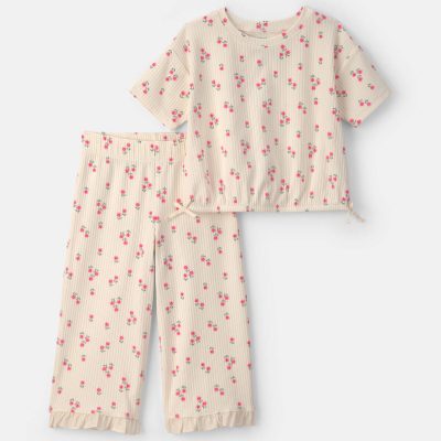 Toddler Girl 2-Piece Short-Sleeve Top & Pant Set - Ivory