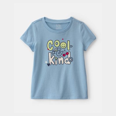 Toddler Girl 'Cool & Kind' Graphic Tee - Blue