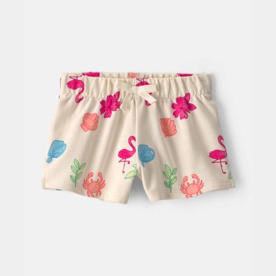Toddler Girl Beach French Terry Shorts - Cream