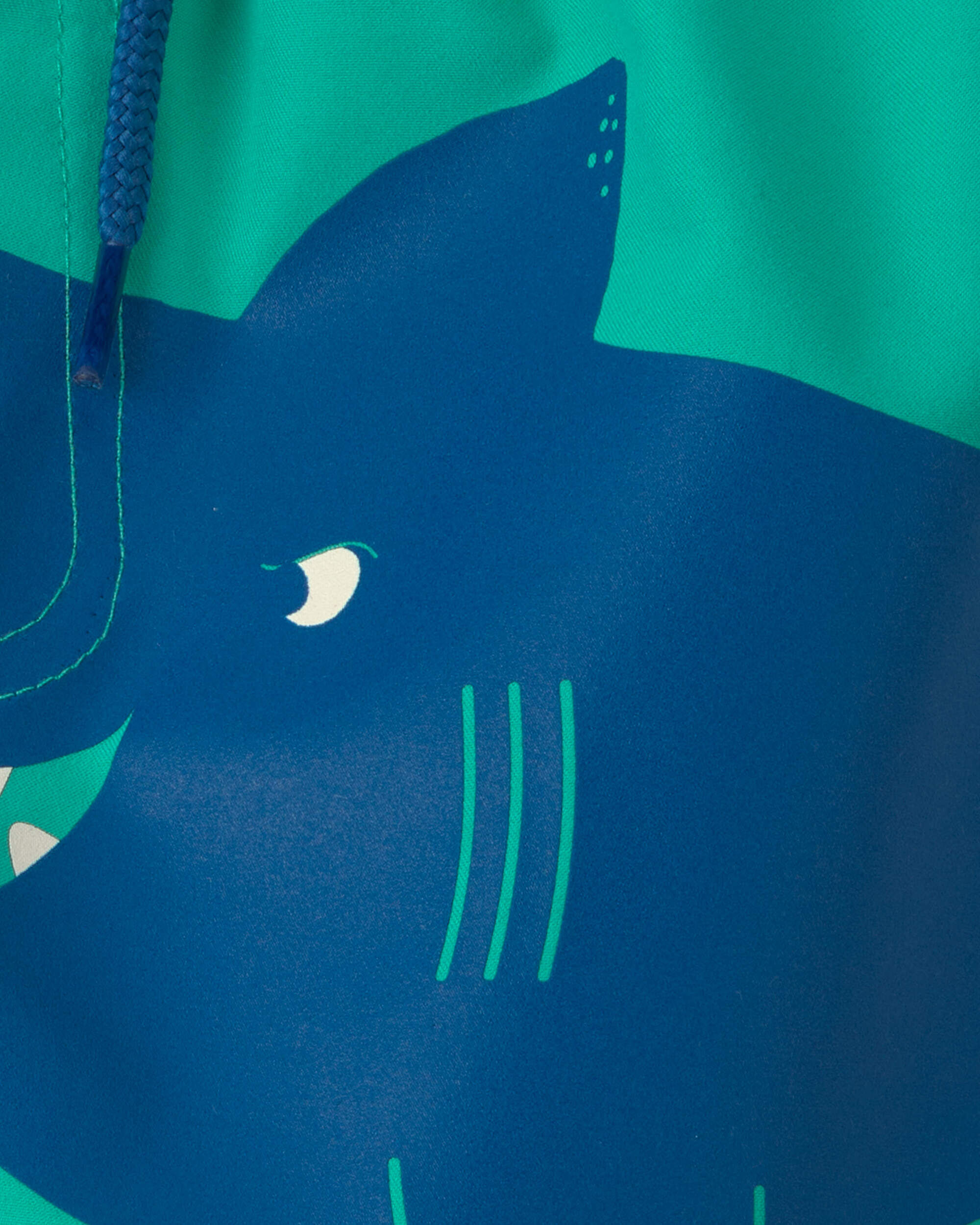 Toddler Boy Shark Swim Trunks - Green/Blue - Image 4
