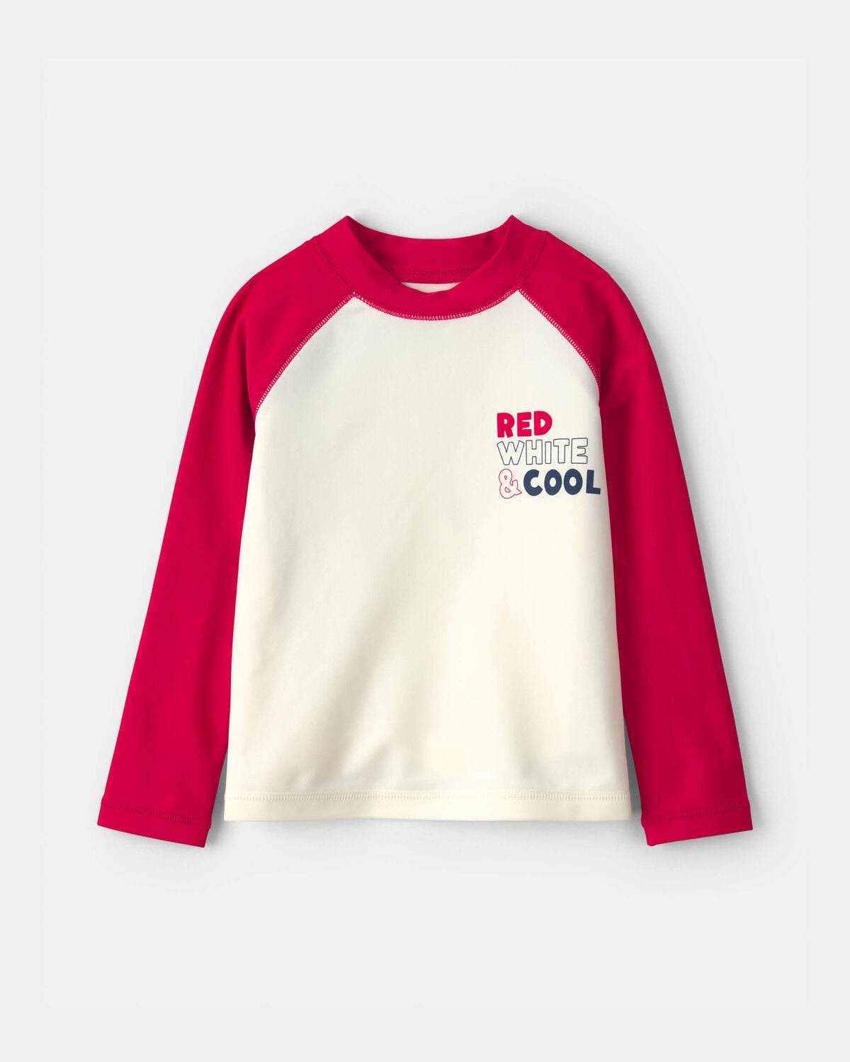 Toddler Boy 'Red White & Cool' Rashguard - Red/White