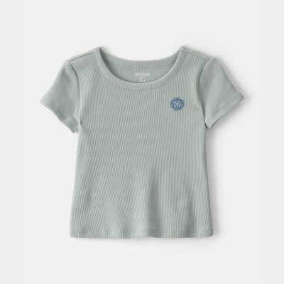 Toddler Girl OshKosh Logo Ribbed Tee - Green