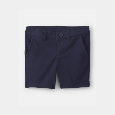 Toddler Girl Uniform Ponte Knit Shorts - Navy