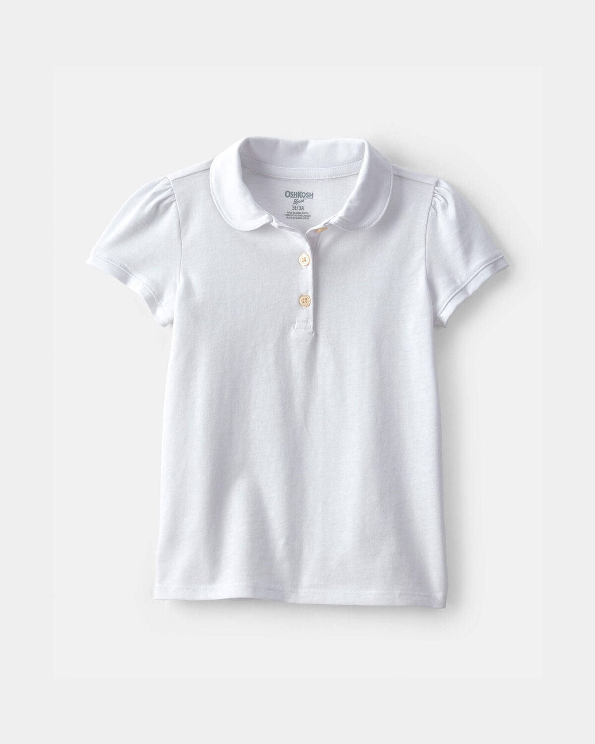 Toddler Girl Uniform Polo Shirt - White