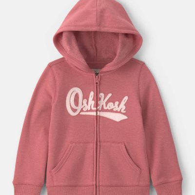 Toddler Girl OshKosh Logo Fleece Zip-Up Hoodie - Pink