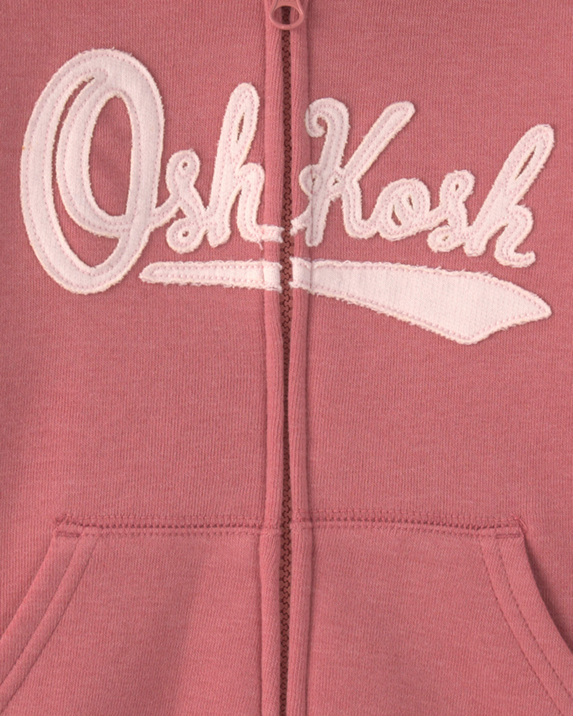 Toddler Girl Floral OshKosh Logo Zip-Up Hoodie - Blue - Image 6